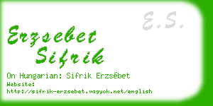 erzsebet sifrik business card